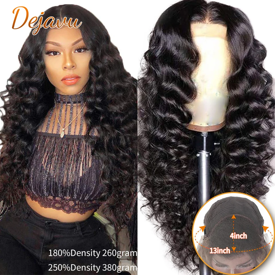 

Dejavu Loose Wave Wig 13x4 Lace Front Wigs Brazilian Human Hair Wigs Remy Hair Pre Plucked 4x4 Lace Closure Wig For Black Woman