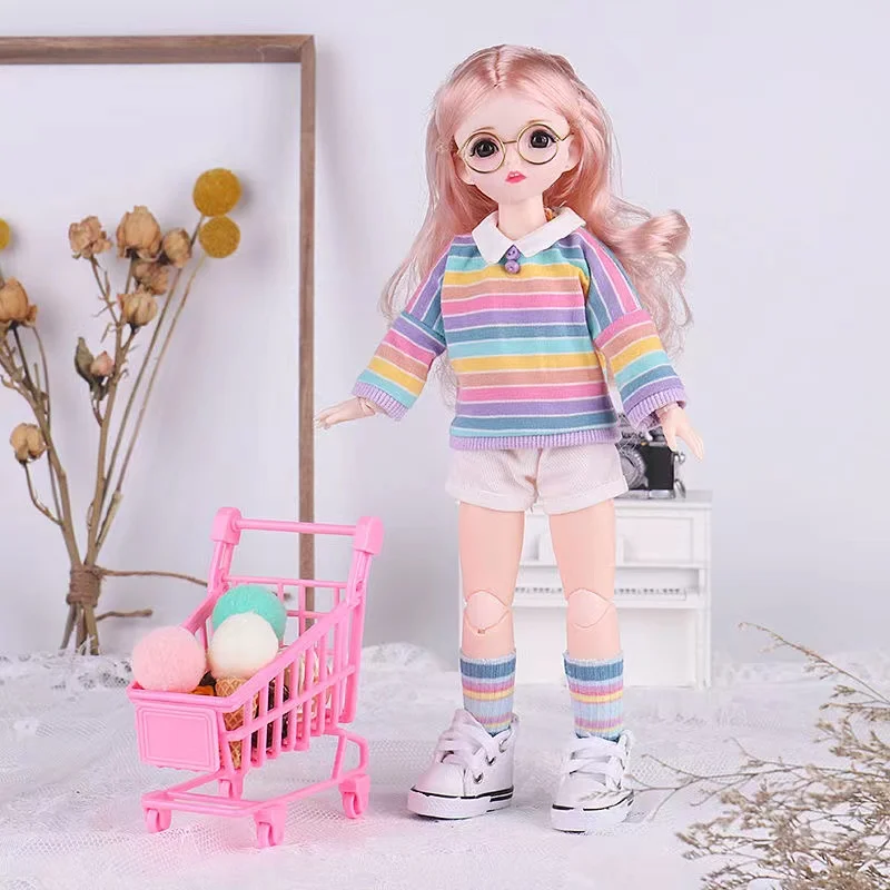 

Кукла BJD, 30 см, игрушка для девочек, 20 подвижных суставов, 1/6, с макияжем для лица, современная модная одежда, совместная кукла для девочек, под...