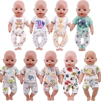 2 pcsset cute pajamas doll accessories clothes dress for 18 inch girl doll 43 cm new born baby dollour generationgifts