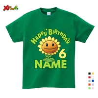 diy photo logo t shirt boys girls birthday number 1 8 letter tshirt printing children summer parent child clothes birthday gift