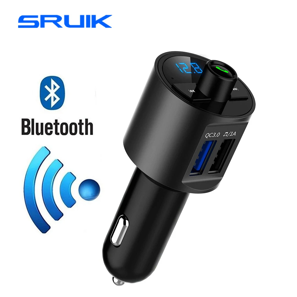 Bluetooth fm-передатчик QC3.0 двойной USB быстрое автомобильное зарядное устройство с