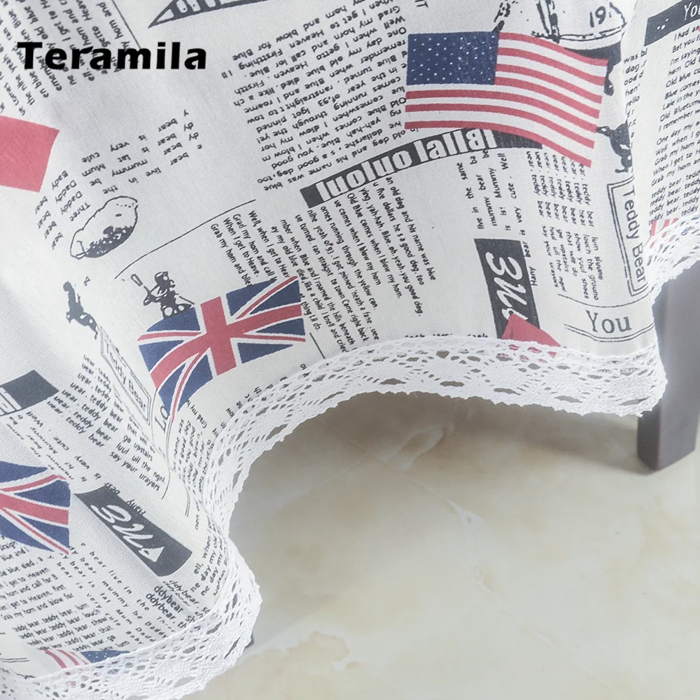 Прямоугольная скатерть Teramila из плотного льна и хлопка с текстым дизайном