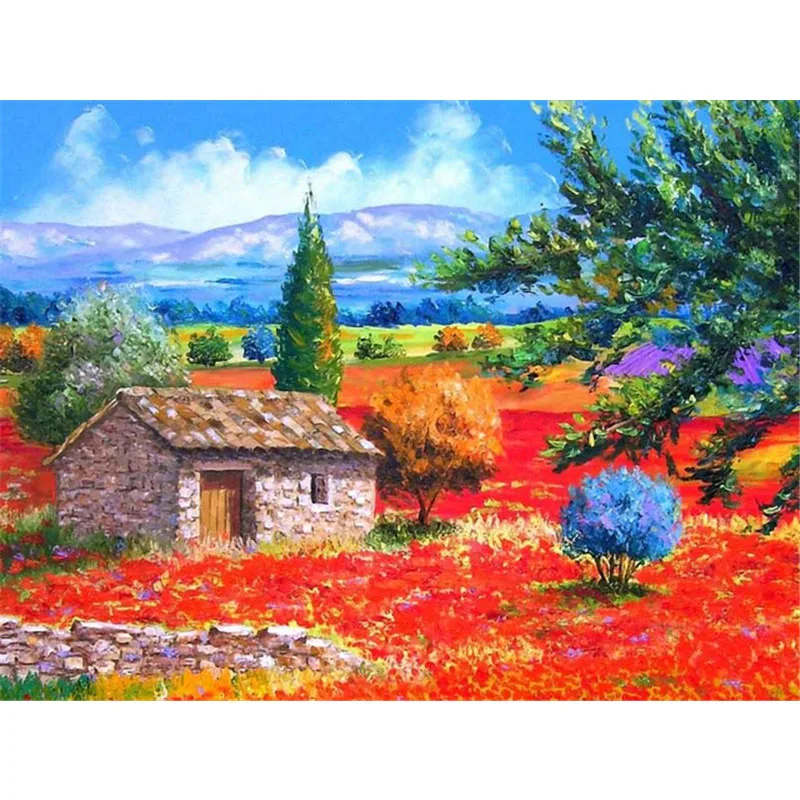 

5D DIY Diamond Embroidery House Full Square Diamond Painting Village Landscape Cross Stitch Mosaic Home Decorations