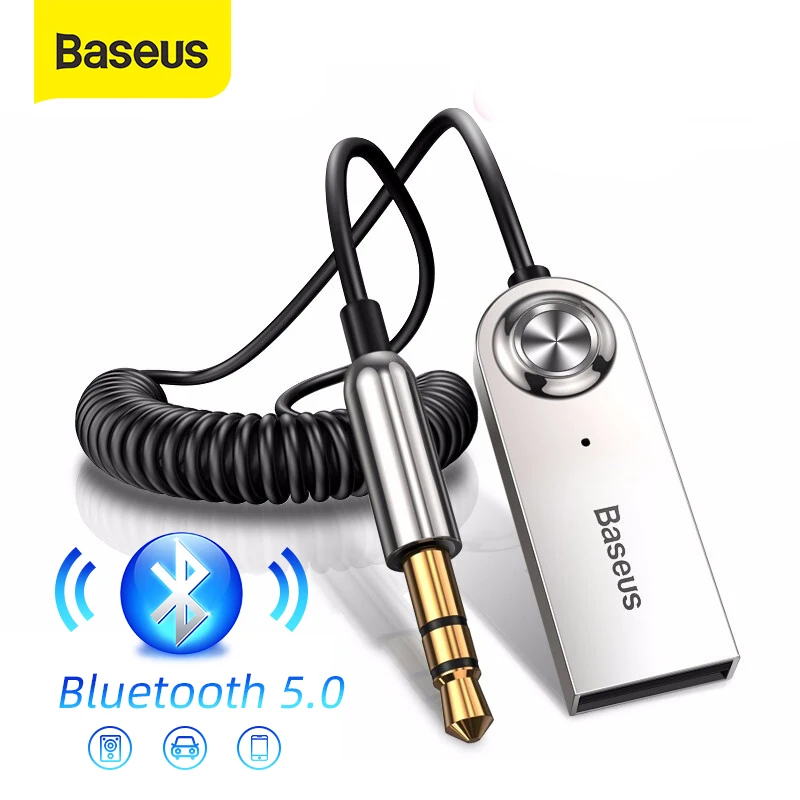Aux Bluetooth аудио приемник Baseus, беспроводной адаптер USB 5,0 для Sparker, автомобильный комплект громкой связи, аудио, музыка, Bluetooth передатчик - изображение