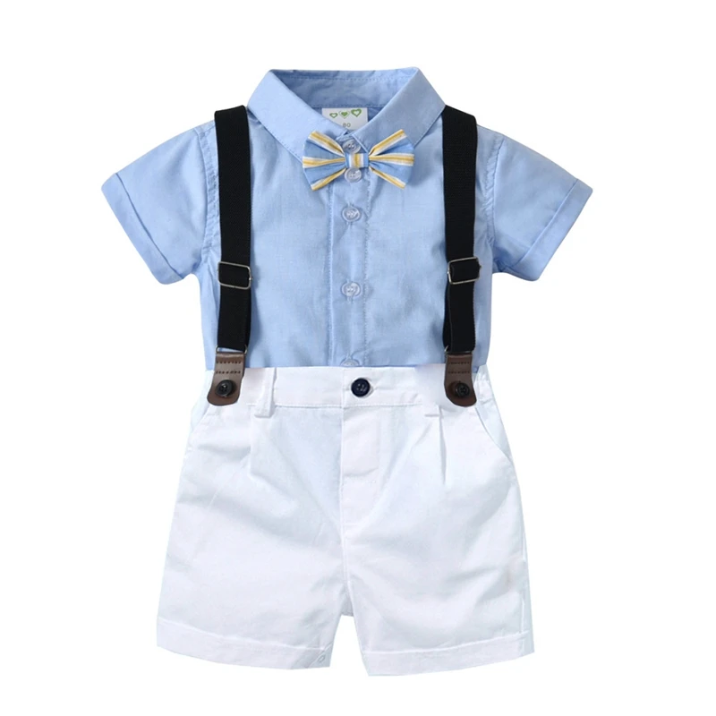 Blue1 Детский комплект одежды для маленьких мальчиков, Модный Костюм Джентльмена для свадебной вечеринки для новорожденных 1-4 лет, костюм одежды, костюм для маленьких мальчиков - Цвет: Blue1