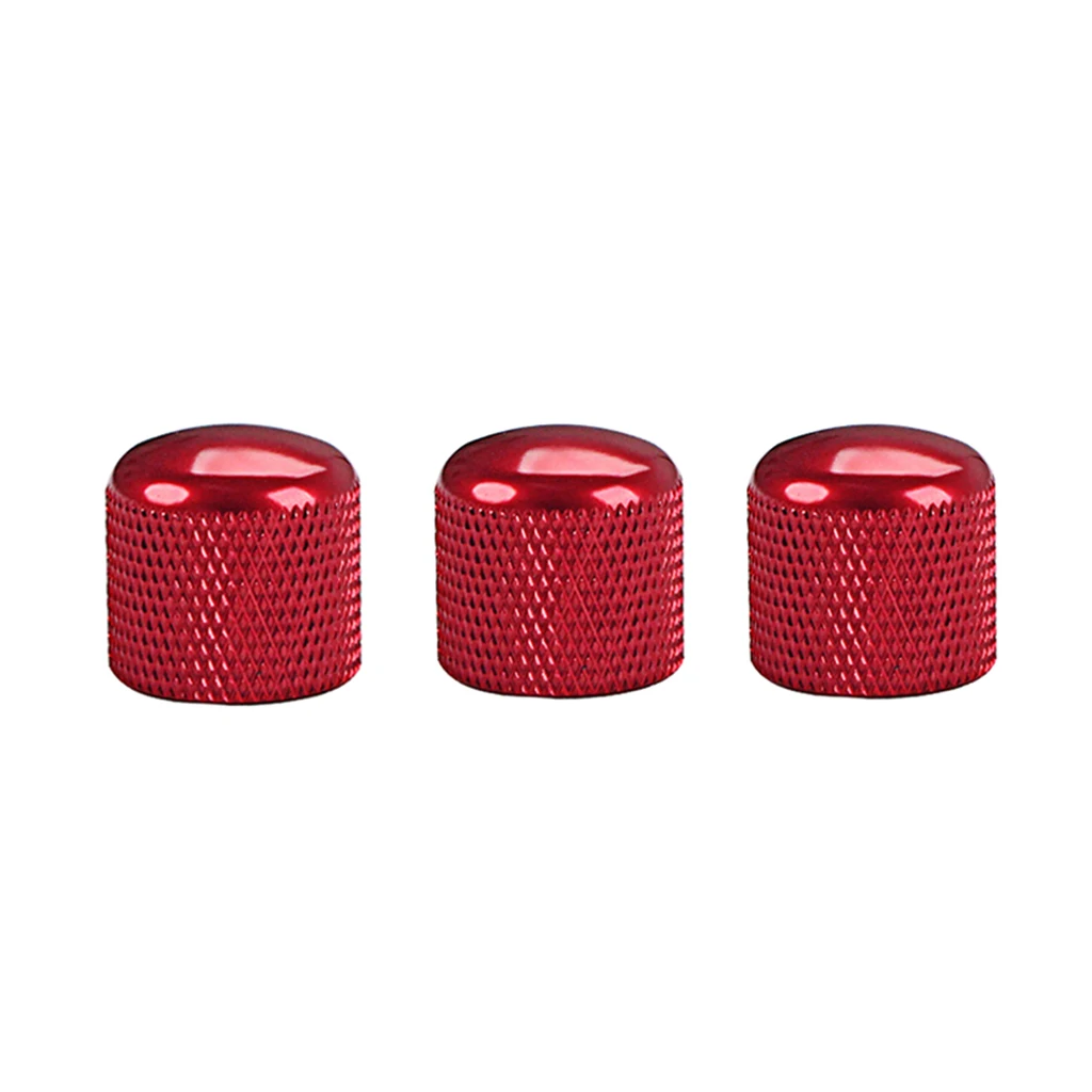 

3 Pcs Red Screw Fixing Tone Knob Potentiometer Cap for Electric Guitar/Bass