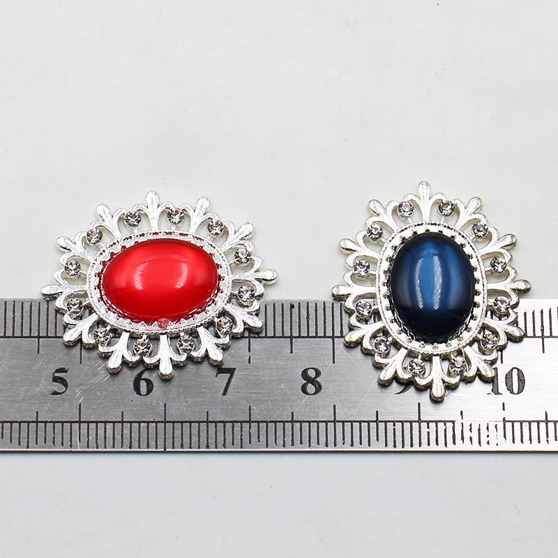 Модные блестящие стразы кошачий глаз из Овального сплава 10 шт./партия 24*28 мм