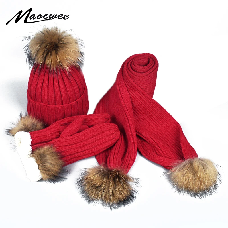 Шарф шапка и перчатки комплект из трех предметов женские шапки шапочки помпон