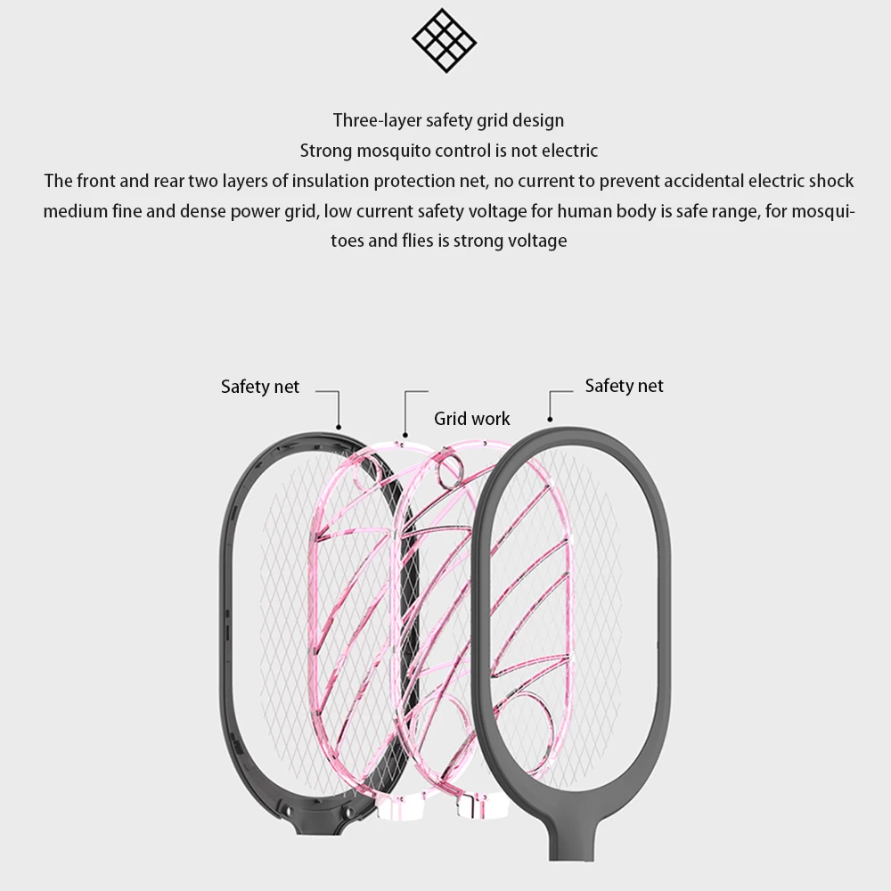 Home Electric Insect Racket Swatter Zapper USB Rechargeable Mosquito Kill Fly Bug Killer Trap mosquito swatter | Дом и сад