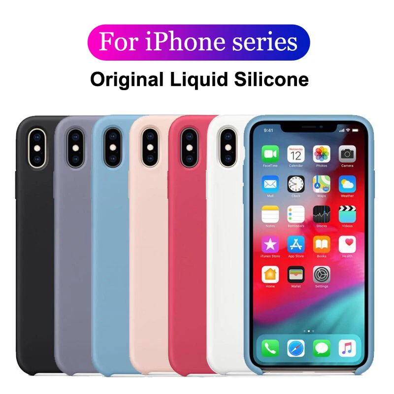 

Official Original Liquid Silicone Phone Case For iPhone 11 Pro Max X Xs Max Xr 7 8 Plus Color Cover For iPhone 12 mini Pro Max