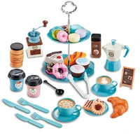 simulation kitchen toy coffee machine snack afternoon tea set childrens play house kitchen food bread cake simulation toy
