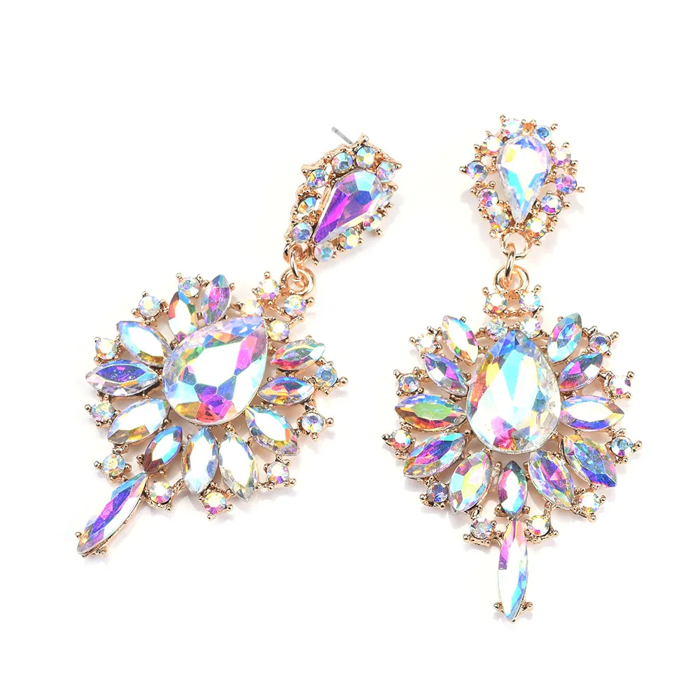 Роскошные висячие серьги с кристаллами для женщин в стиле барокко Стразы