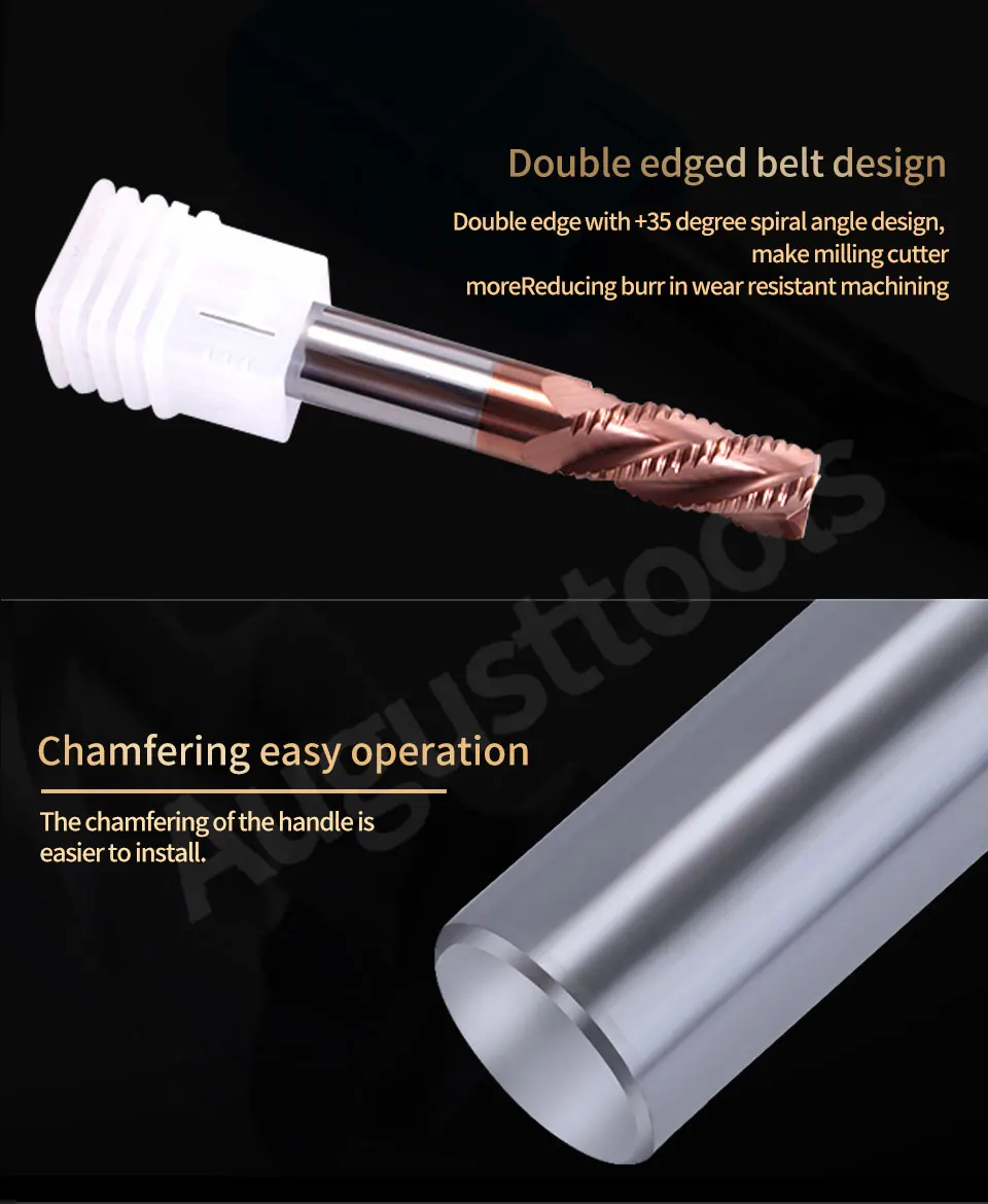 Augusttools Cnc Endmill Карбид HRC55 4 флейты резка карбидная Вольфрамовая сталь фреза Черновая Концевая фреза резак металла