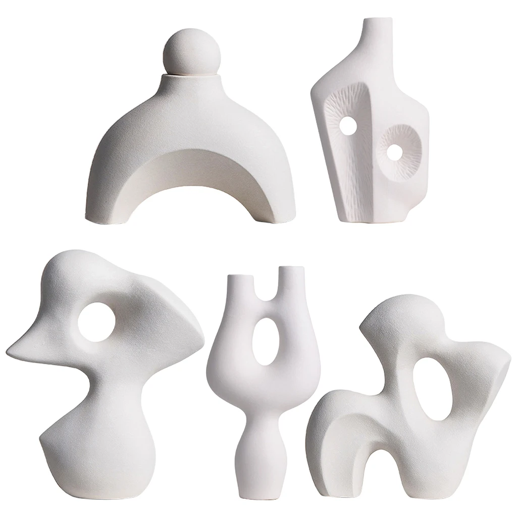 

Modern Abstract Art Ceramic Statue Table Decorations Bookshelf Desktop