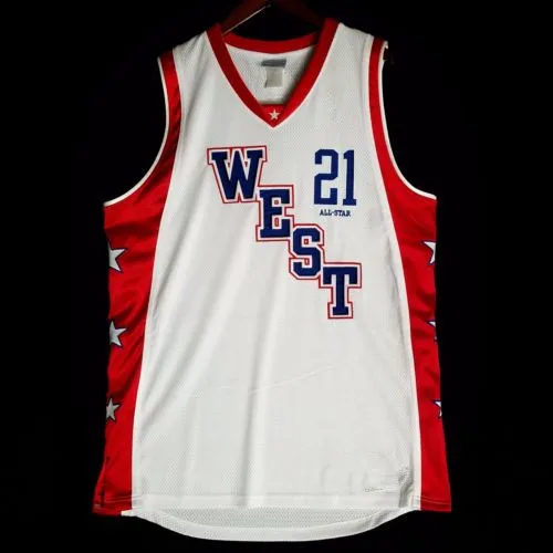 

#21 Кевин Гарнетт 2004 west all star Game белая баскетбольная майка прошитая под заказ с любым номером