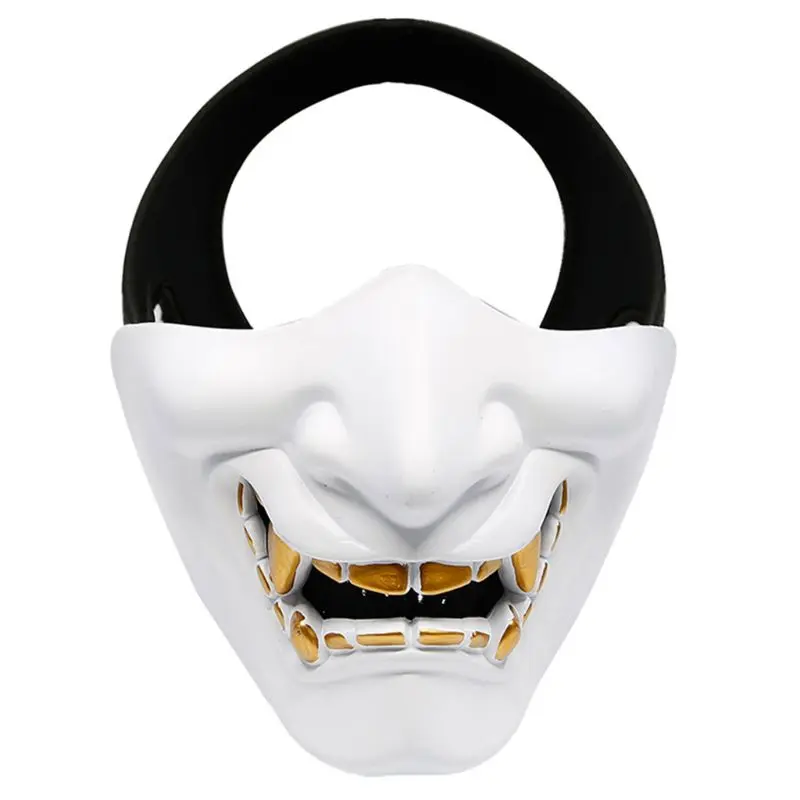 

Half Face Mask Cosplay Kabuki Samurai Devil Halloween Party Festival Prom COS DXAD