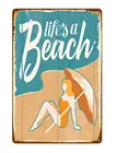 Новинка, настенная металлическая вывеска на пляж жизни, ретро-стиль, кухонная табличка плакат для кафе, бара, паба, домашний декор