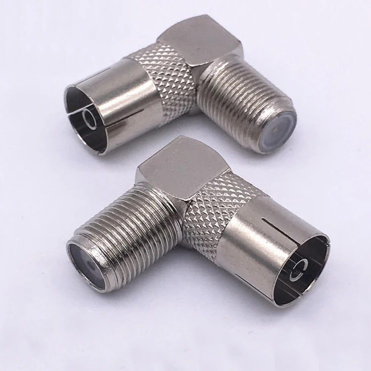 

Right Angle TV Aerial Connector Metal Set-top Box Parts Plug Adapter Female To Female RF Coaxial Wall Mounted Elbow Socket