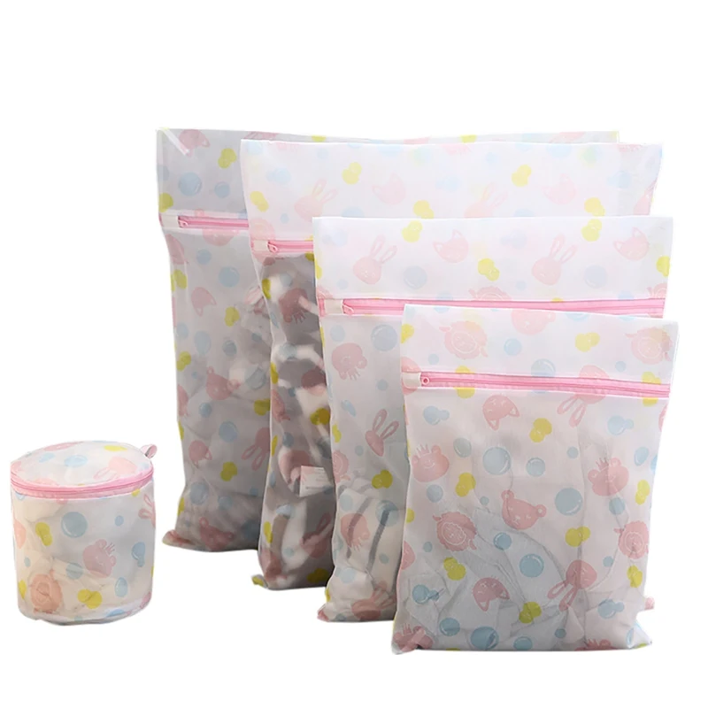 

5PC/4PC Lingerie Bags Mesh Laundry Bags Reusable Net Washing Bags With Zipper Closure Mesh Net Wash Bags