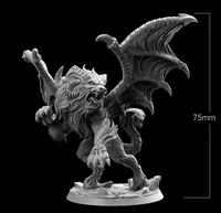 75mm resin model kits lion headed snake tail beast monster figure unpainted no color dw 007