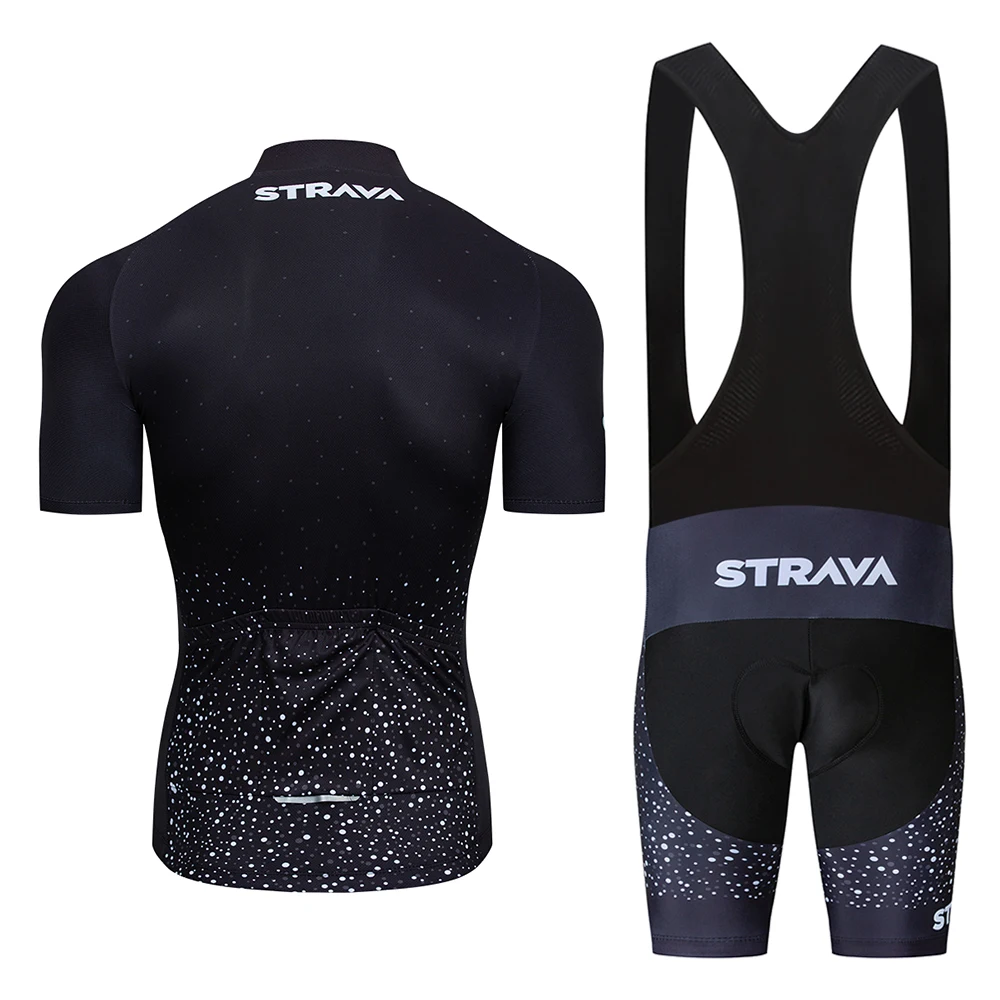 2020 Мужская Черная летняя одежда strava Pro Team для гонок на горном велосипеде/дышащая