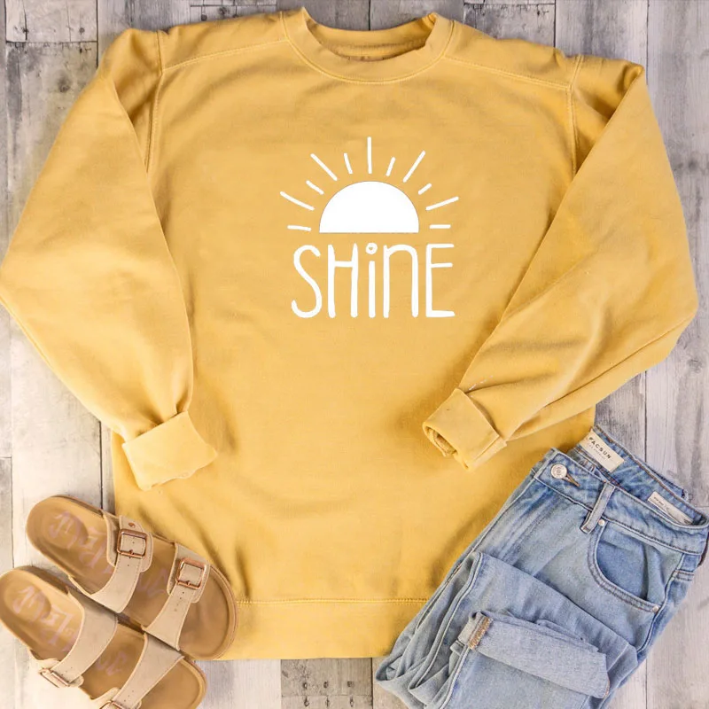 

Shine sweatshirts sun graphic women fashion Hipster Christian baptism religion unisex graphic church pullovers drop shipping top