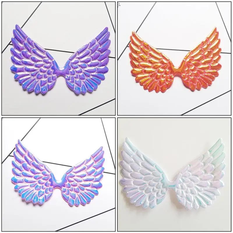 12 шт. DIY Радужный нашивки крылья разноцветные ангельские заколка для волос