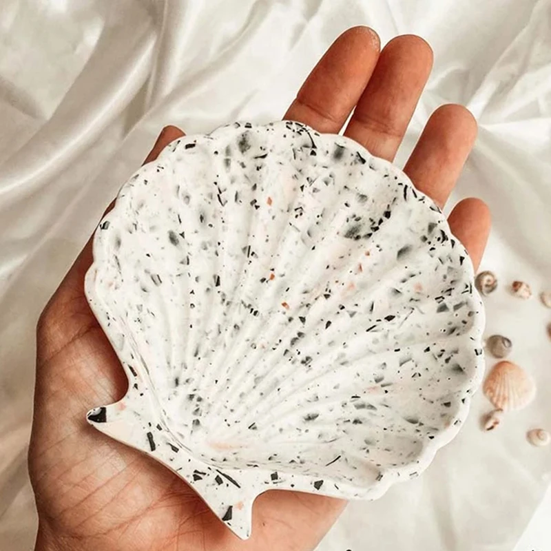 

Shell Mold Soft Tear-resistant Concrete Silicone Mold Shell-shaped Jewelry Storage Scallop Plastic Tray Mold