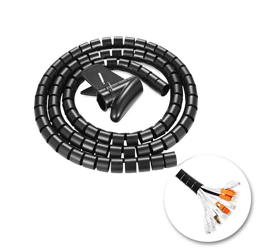 

16/22/28mm Diameter Flexible Management Spiral Tube Cable Organizer Wire Wrap Cord Protector Wire Storage Pipe Cable Winder