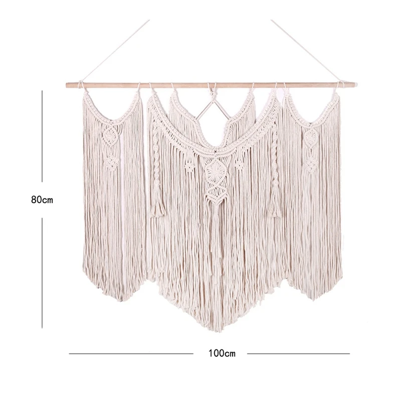 

Floral Tapestry Wall Hanging Bohemian Handmade Woven Tapestry Geometric Modern Boho Living Room Bedroom Decoration