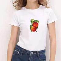 2021 new t shirt litchi harajuku o neck summer tops 90s girls graphic ulzzang t shirt female tee woman clothing