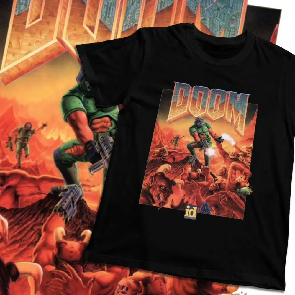 Рисунок под индивидуальный заказ Doom II ад на земле 1994 футболка для мужчин летом