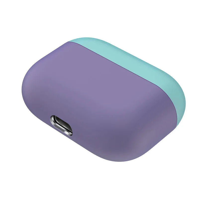 Purple-Green Ультратонкий силиконовый чехол для AirPods Pro 3, чехол для зарядки, защитный чехол для AirPods, разноцветный чехол для Airpods Pro, аксессуары - Цвет: Purple-Green