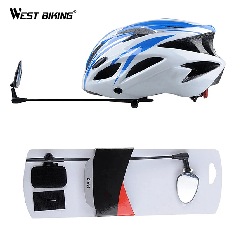 

WEST BIKING Bicycle Helmet Mirror Flat Lightweight 360 Degree Bike Helmet Mounted Rear-view Mirror Bicycle Cycling Helmet Mirror