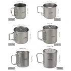 Набор посуды Lixada, титановая кружка, портативная, для чая, кофе, воды, кемпинга, пикника, Кружка со складной ручкой