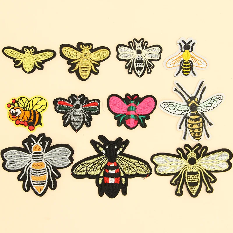

50pcs/Lot Embroidery Patches Letters Clothing Decoration Accessories Animal Bee Insect Diy Iron Heat Transfer Applique
