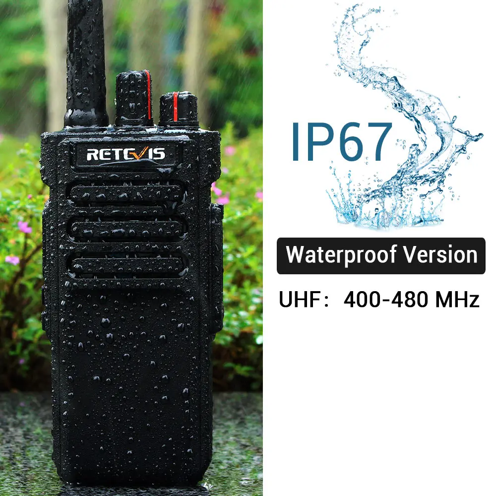 Waterproof UHF 4 шт. RETEVIS RT29 Walkie Talkie мощный удобный UHF(или VHF) IP67 водонепроницаемый(опционально) двухстороннее радио Comunicador+ наушники - Цвет: Waterproof UHF