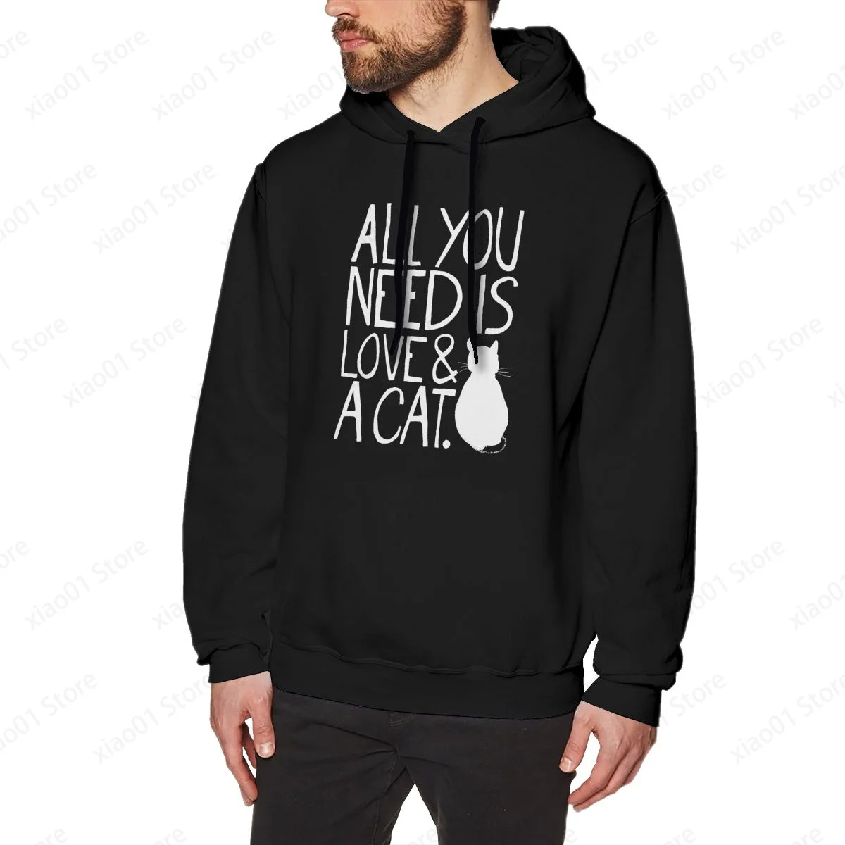 

All You Need Is Love And A Cat Hoodie Sweatshirts Fashion Graphics Harajuku Streetwear Hoodies