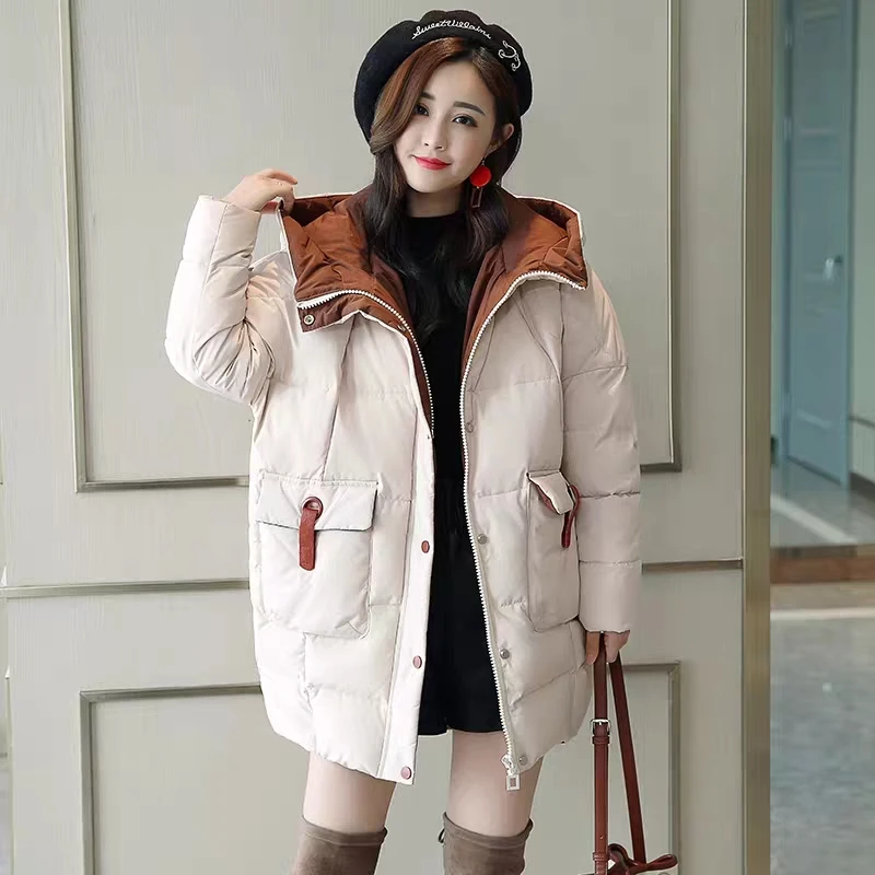 Женская зимняя куртка Женское пальто с меховым капюшоном толстые теплые парки