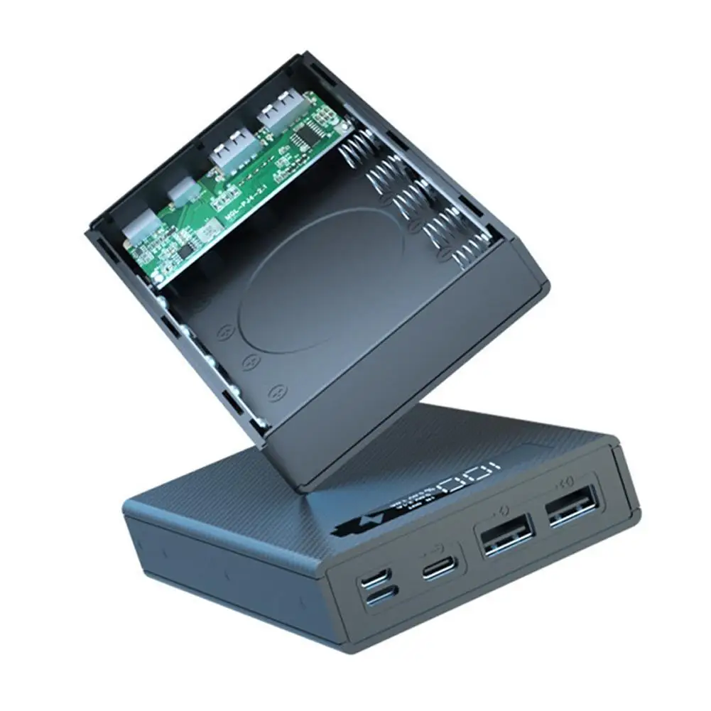 

Чехол для внешнего аккумулятора 5*18650 с двумя USB-портами типа C
