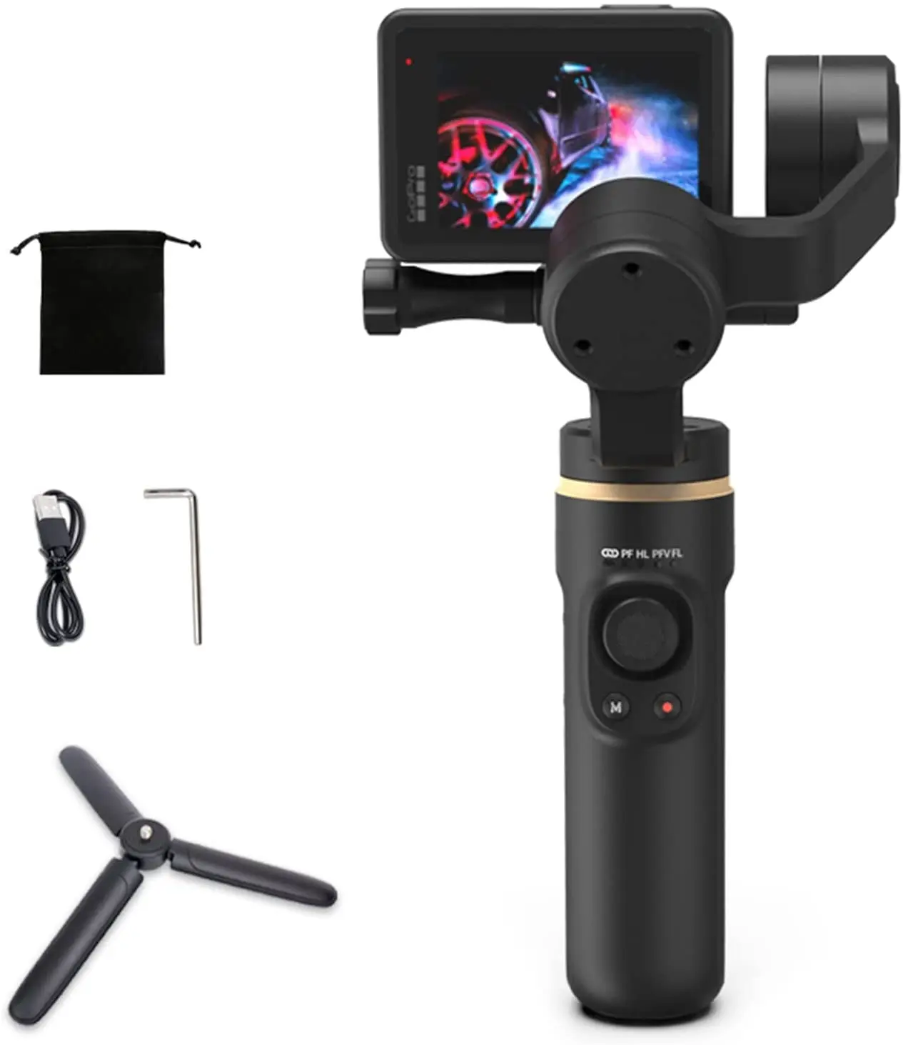 

Универсальный шарнирный стабилизатор для Hero 9/8/7/6/5 Osmo Action Insta360 Спортивная камера 3-осевой стабилизатор Беспроводное управление ручной