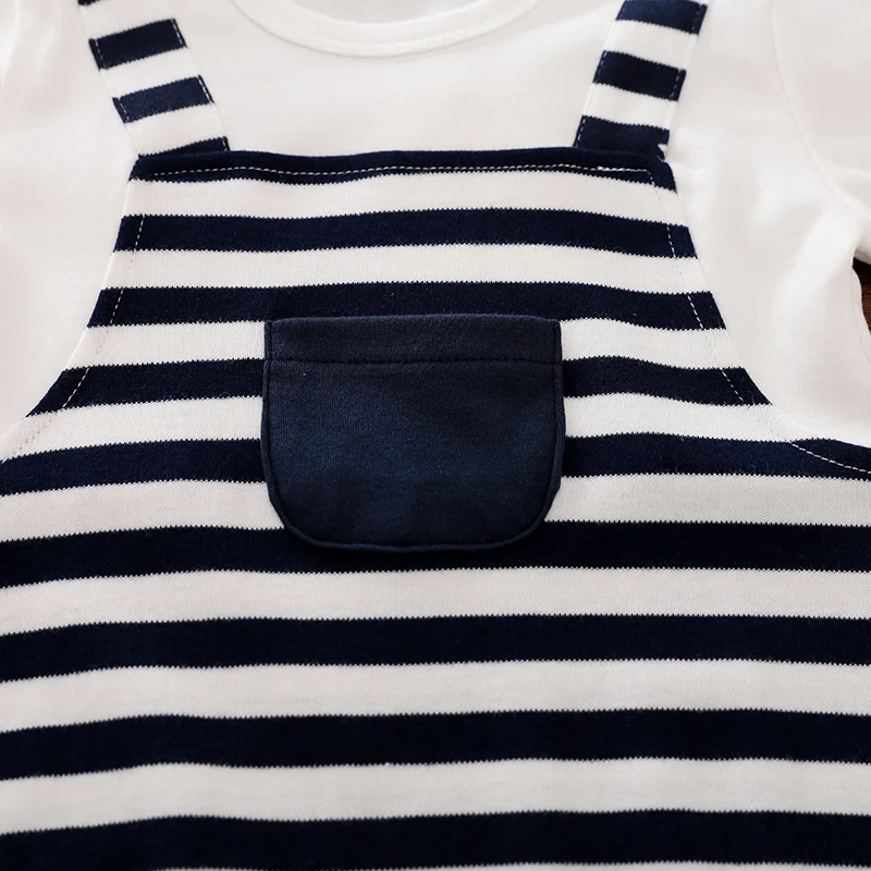 PatPat 2021 Новинка весны и летняя осенняя одежда для маленьких мальчиков в полоску с