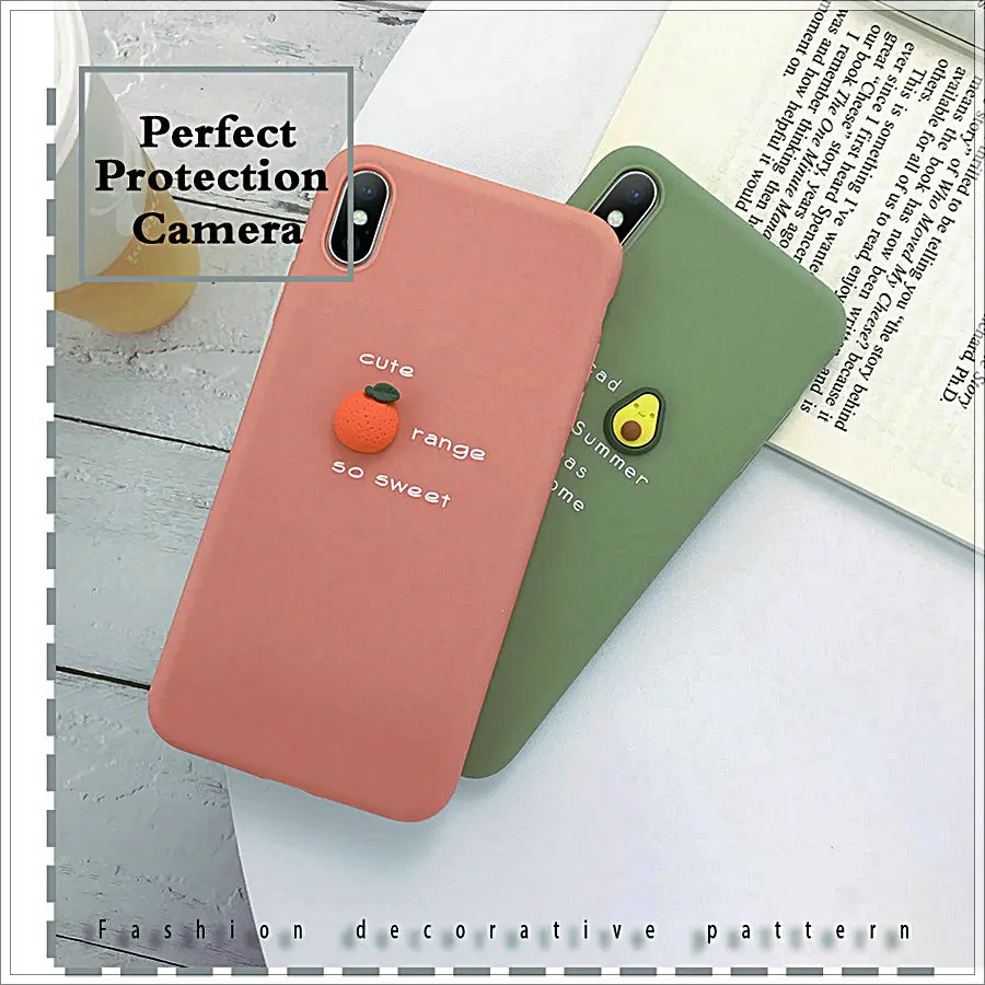 Personalised iphone xs max Case 3D Candy Color Avocado Letter Soft Phone Silicone For iPhone 7 6 6S 8 Plus Cover | Мобильные