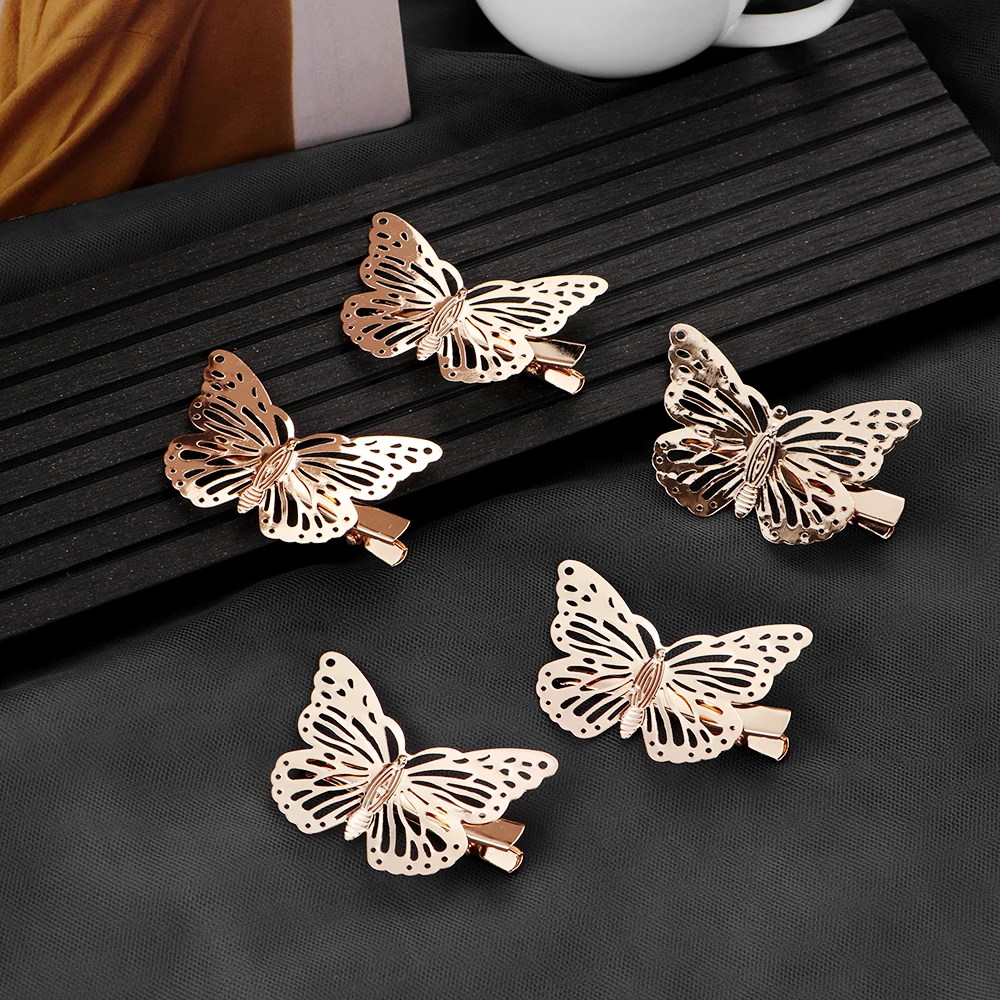 

Винтажные заколки для волос с бабочкой для женщин золотые металлические заколки для волос свадебный головной убор для девочек заколки для ...