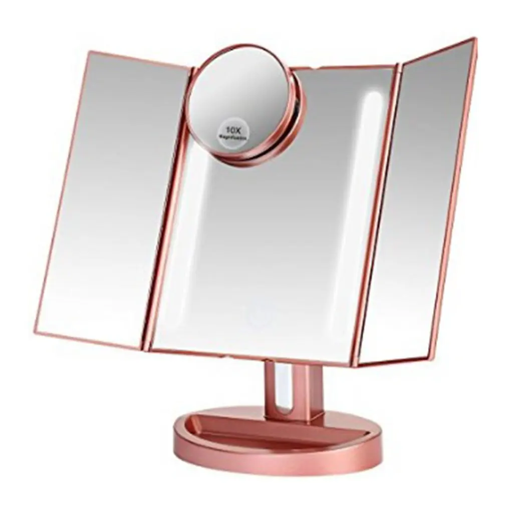 Светодиодное зеркало для макияжа с светильник светящееся 22Led складное