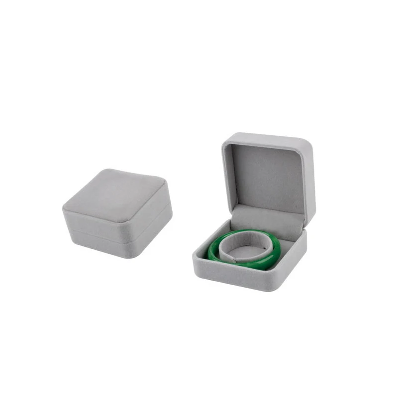 Bulk Sale Wedding Ring Storage Box Earring Studs Pendant Necklace Set Jewelry Gift Box Packaging Organizer Case Grey Velvet Kit images - 6