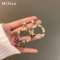mihan modern jewelry fashion statement earrings 2021 new design vintage temperament cloth round drop earrings for women gifts