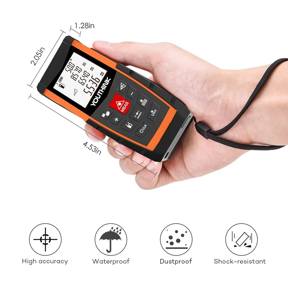 

Laser Measure 131Ft Digital Laser Distance Meter with Electronic Level Dual Measuring