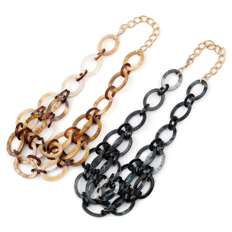 Женское акриловое ожерелье BOJIU длинная благородная цепь s 3 слойное длинное для