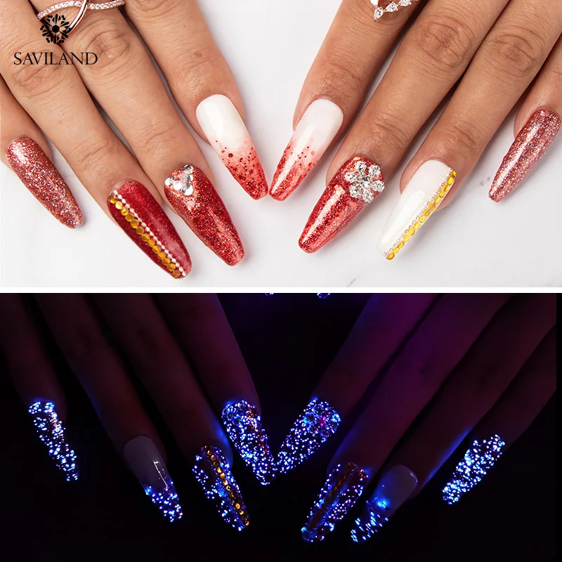 SAVILAND красный эритробридный Звездный гель светящийся отмачиваемый УФ-гель